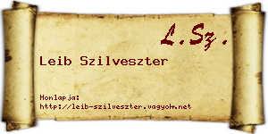 Leib Szilveszter névjegykártya